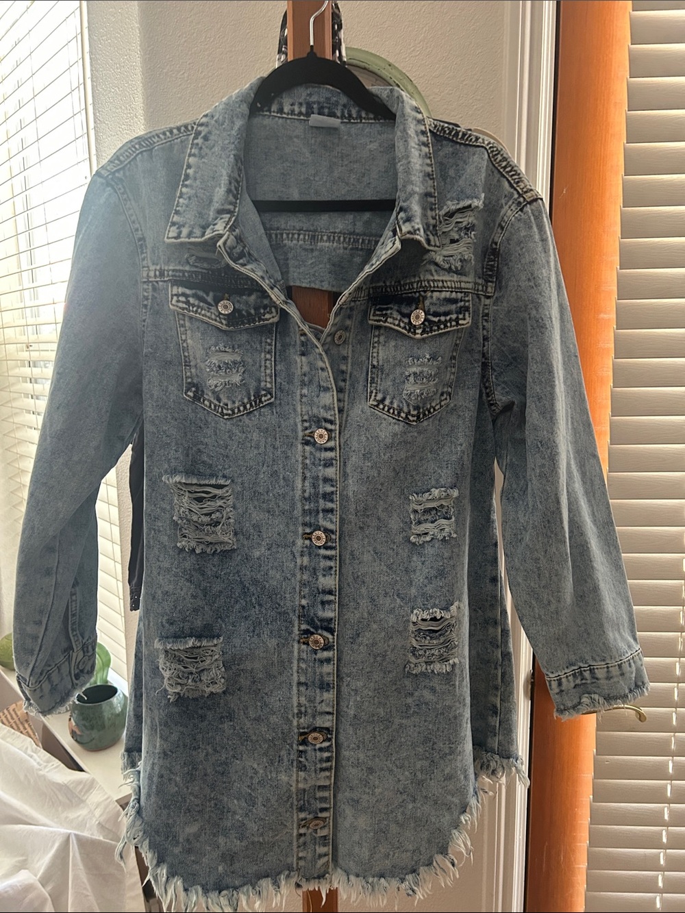 BiBi Light Blue Distressed Denim Jacket